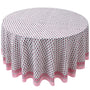 pink and white floral indian 100% cotton breathable round tablecloth