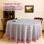 pink and white floral indian 100% cotton breathable round tablecloth