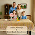 yellow washable cotton tablecloth with floral print