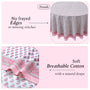 pink and white floral indian 100% cotton breathable round tablecloth
