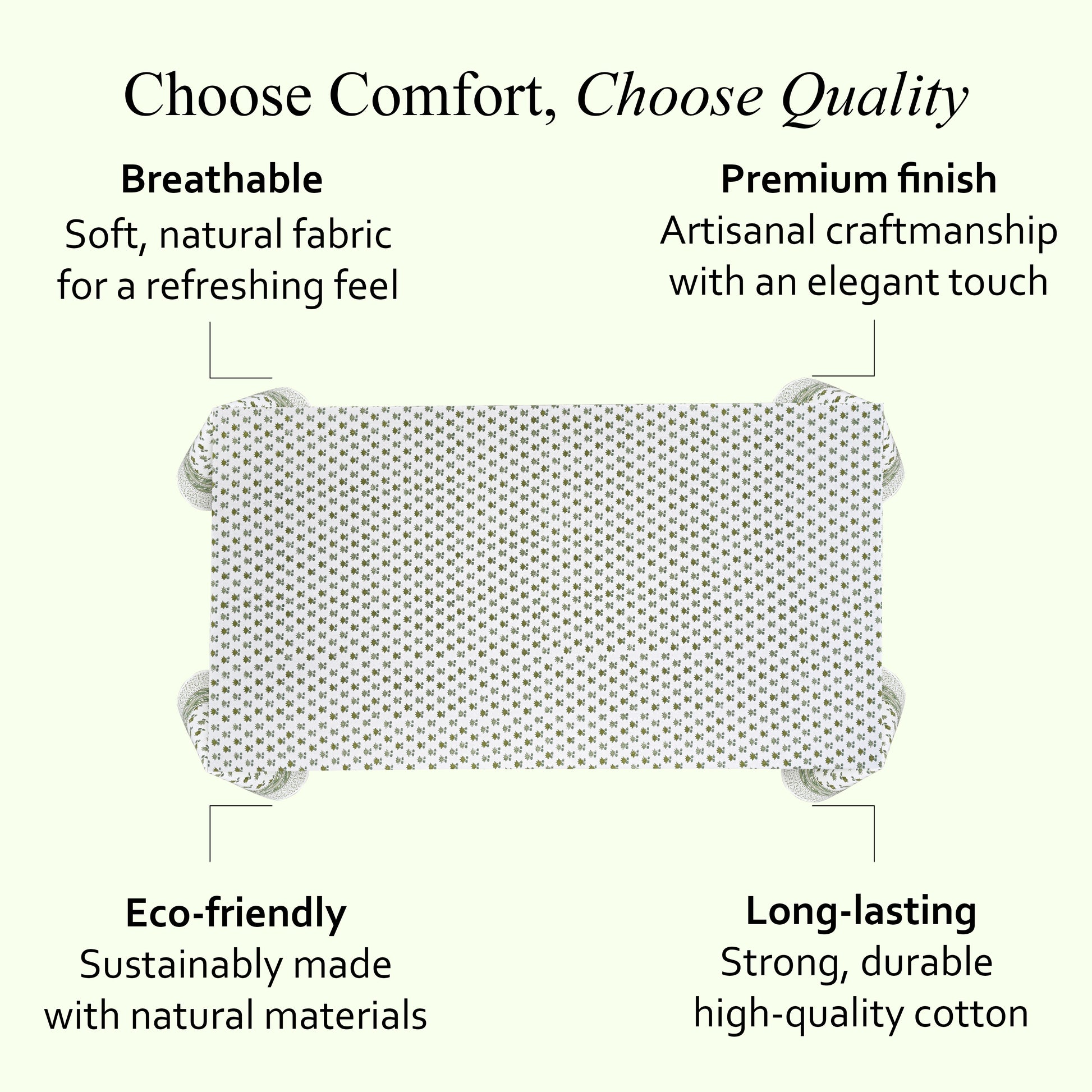 Cotton Block Print Tablecloth – Lotus Meadow