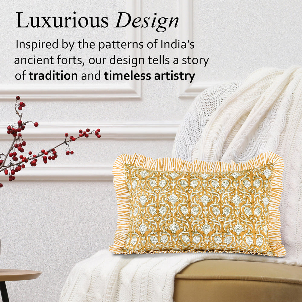 Cotton Ruffle Sham Cover - Mustard Regal