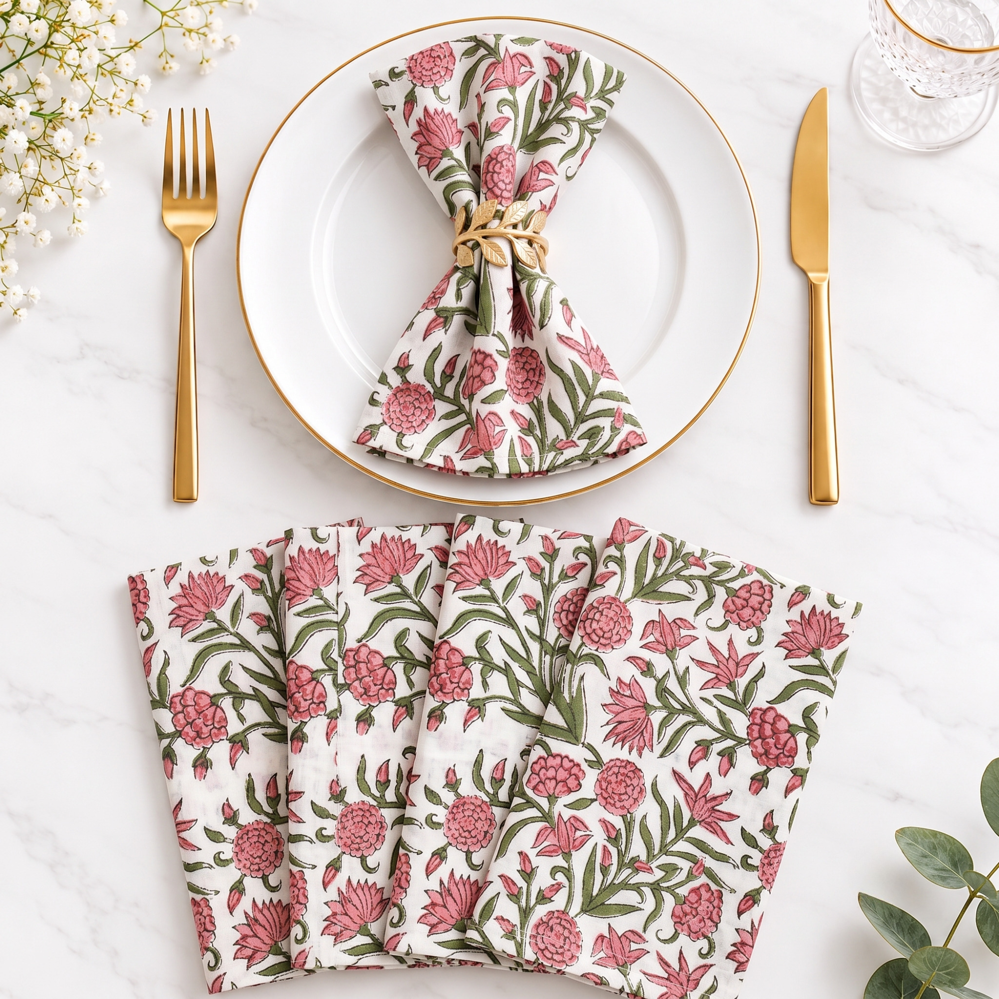 Cotton Cloth Napkins - Red Garnet