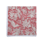 Single flat lay of pink and white floral cotton napkin.

