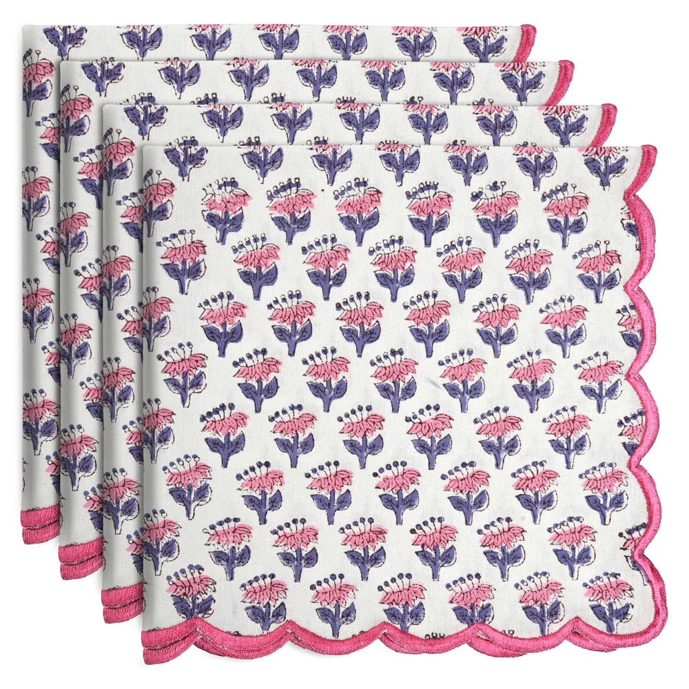 Cotton Embroidery Napkins - Pink Sapphire
