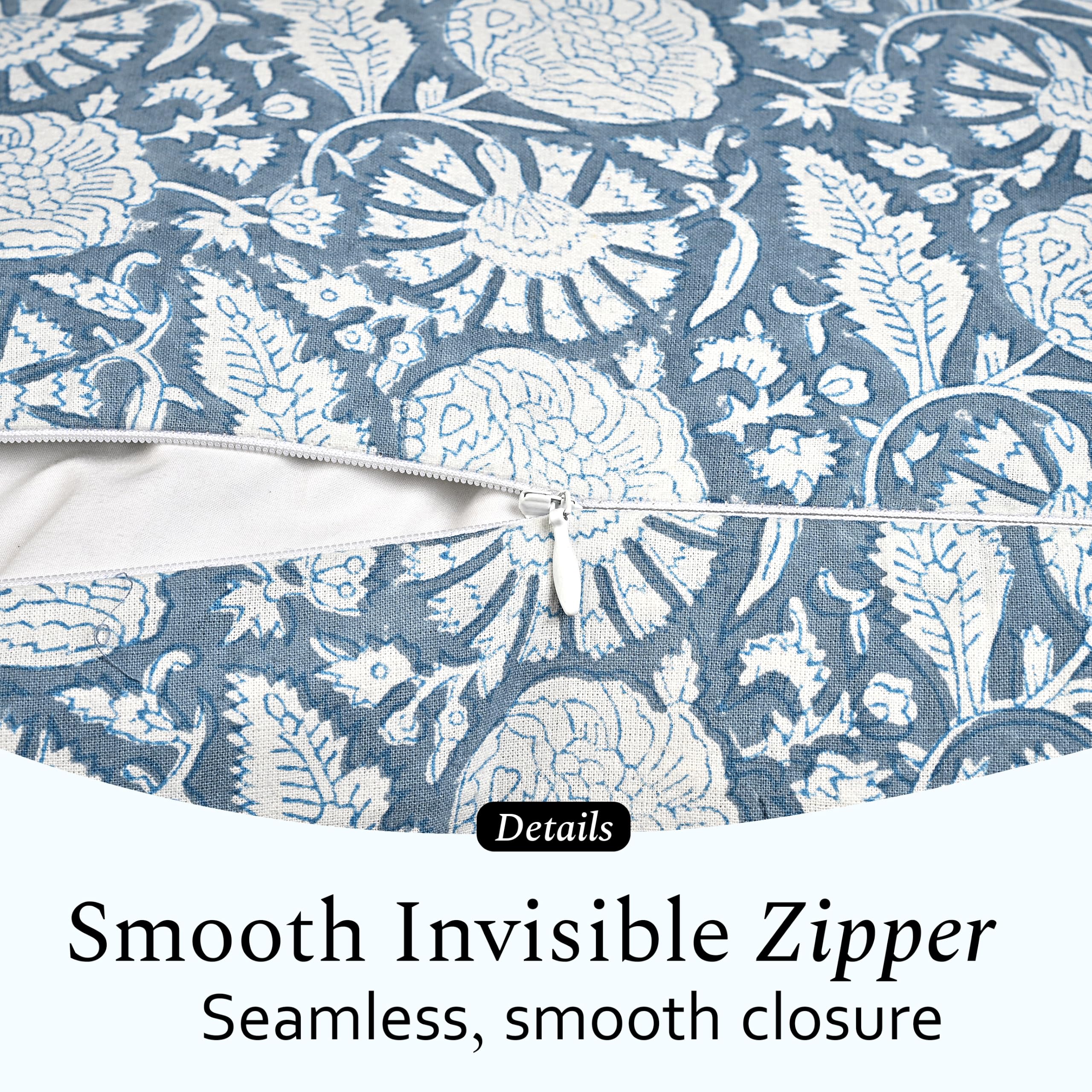 Scalloped Throw Pillow Covers - Blue Meadow