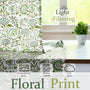 100% cotton machine washable green and white curtains