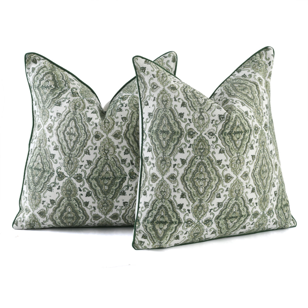 Boho Cotton Pillow Covers - Sage Green (Set of 2)