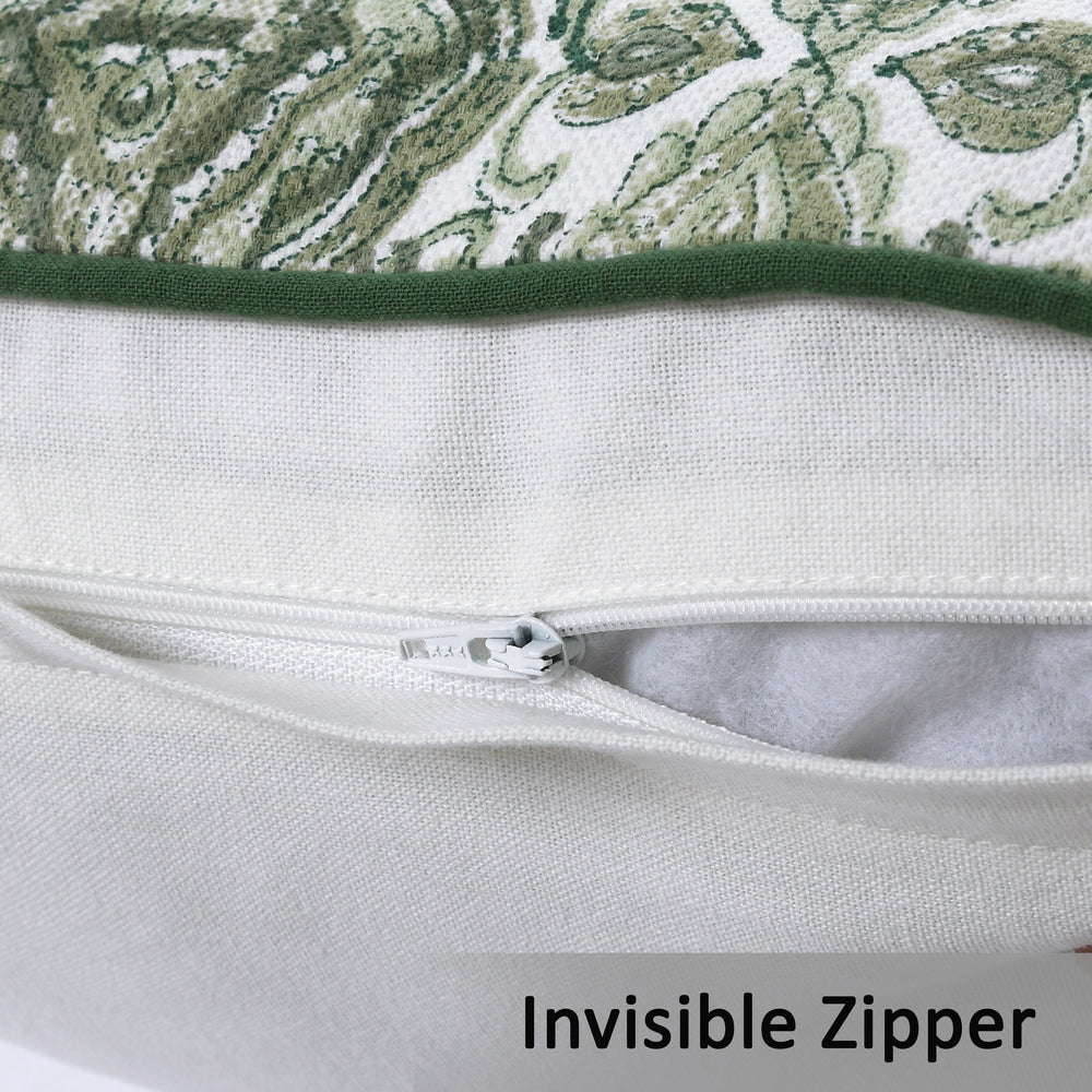 Boho Cotton Pillow Covers - Sage Green (Set of 2)