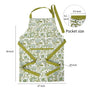 Soft green apron with adjustable neck strap and waist tie