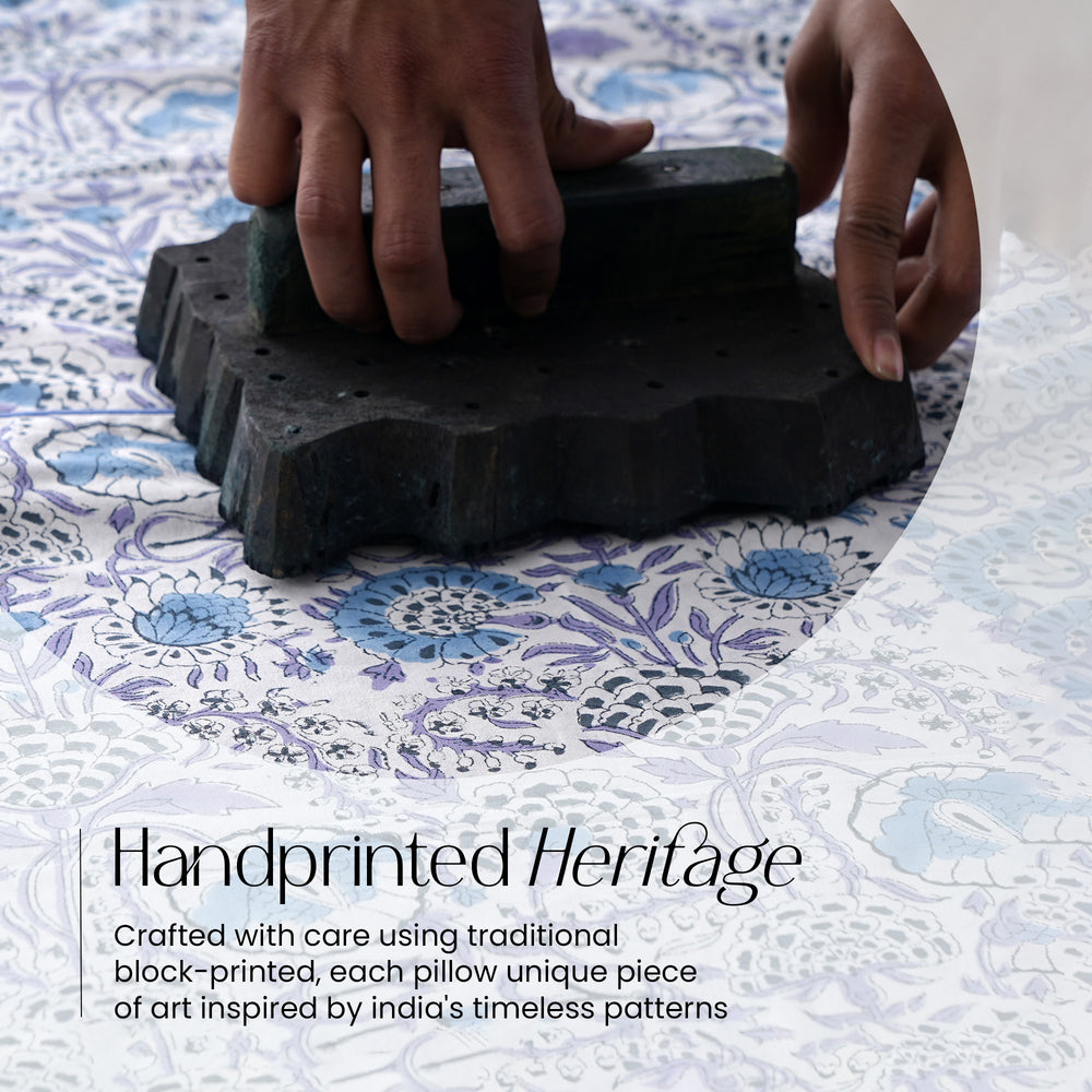 Cotton Ruffle Sham Cover - Indigo Blue