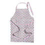 boho pink and white floral cotton block printed apron