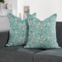 Set of 2 boho pillow covers displayed on neutral couch