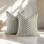 Boho cotton pillow covers set of 2 with hand-block printed patterns