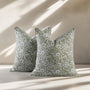 gray Boho cotton pillow covers set of 2 with hand-block printed patterns

