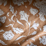 Close-up of hand-block printed cotton pillow cover with hidden zipper


