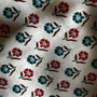 Close-up of hand-block printed cotton pillow cover