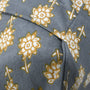 Close-up of hand-block printed cotton pillow cover