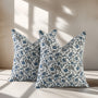 Boho cotton pillow covers set of 2 with hand-block printed patterns