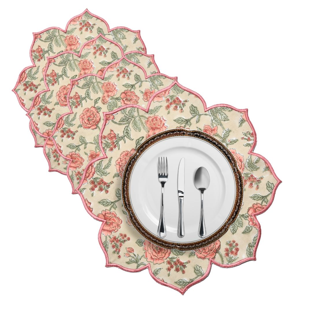 Warm-toned cotton placemat for seasonal or summer tables