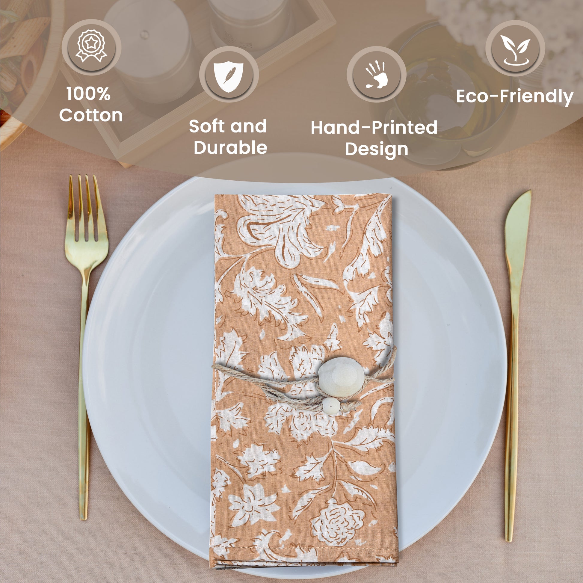 Cotton Cloth Napkins - Light Peach (Set of 6)
