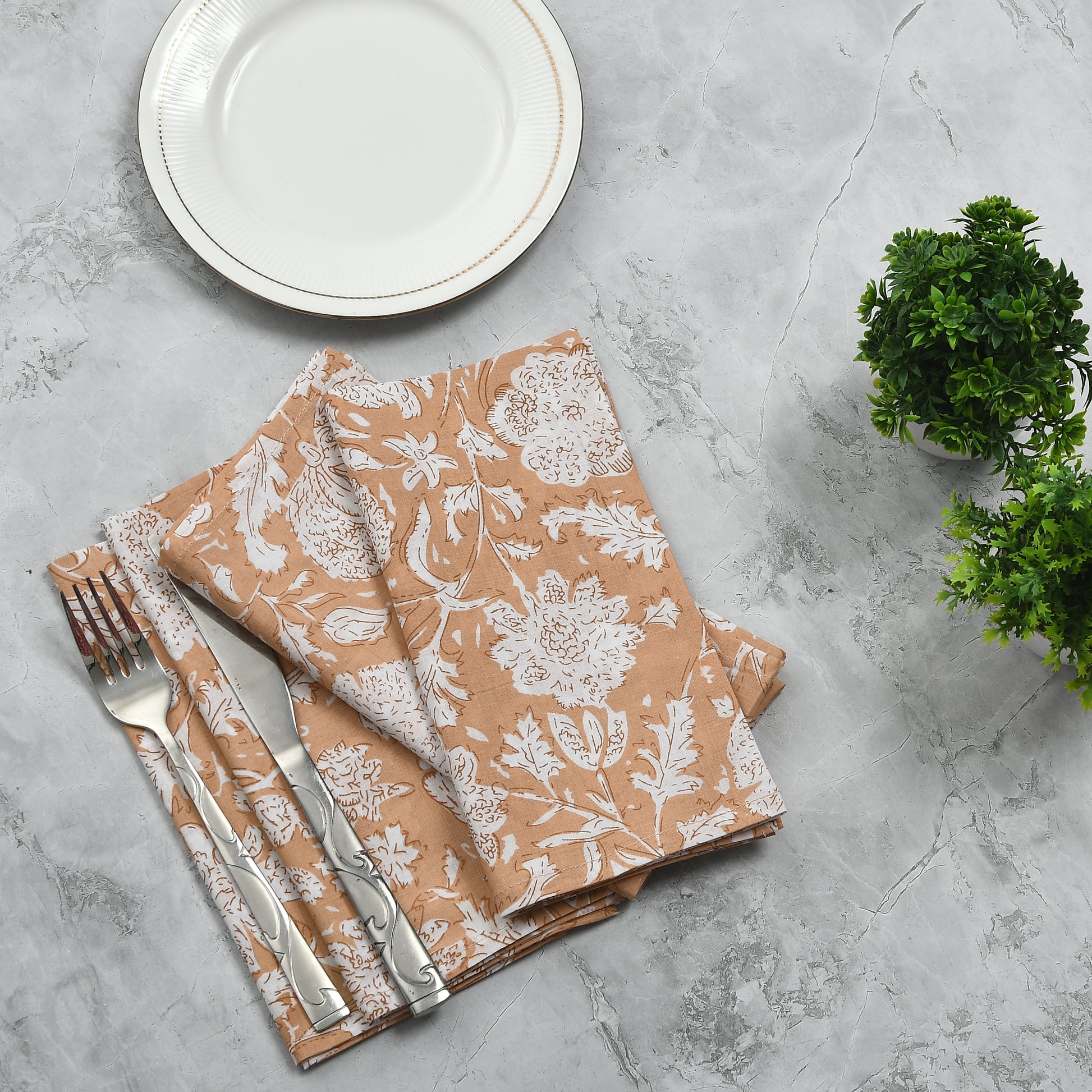 Cotton Cloth Napkins - Light Peach (Set of 6)