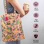 colorful indian print tote bag for grocery shopping or errands 100% cotton eco-friendly