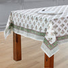 Forest Green Block Printed Tablecloth