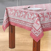 Ruby Red Block Printed Tablecloth