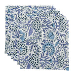 Aqua Blue Block Print Cotton Napkins