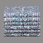 Aqua Blue Block Print Cotton Napkins
