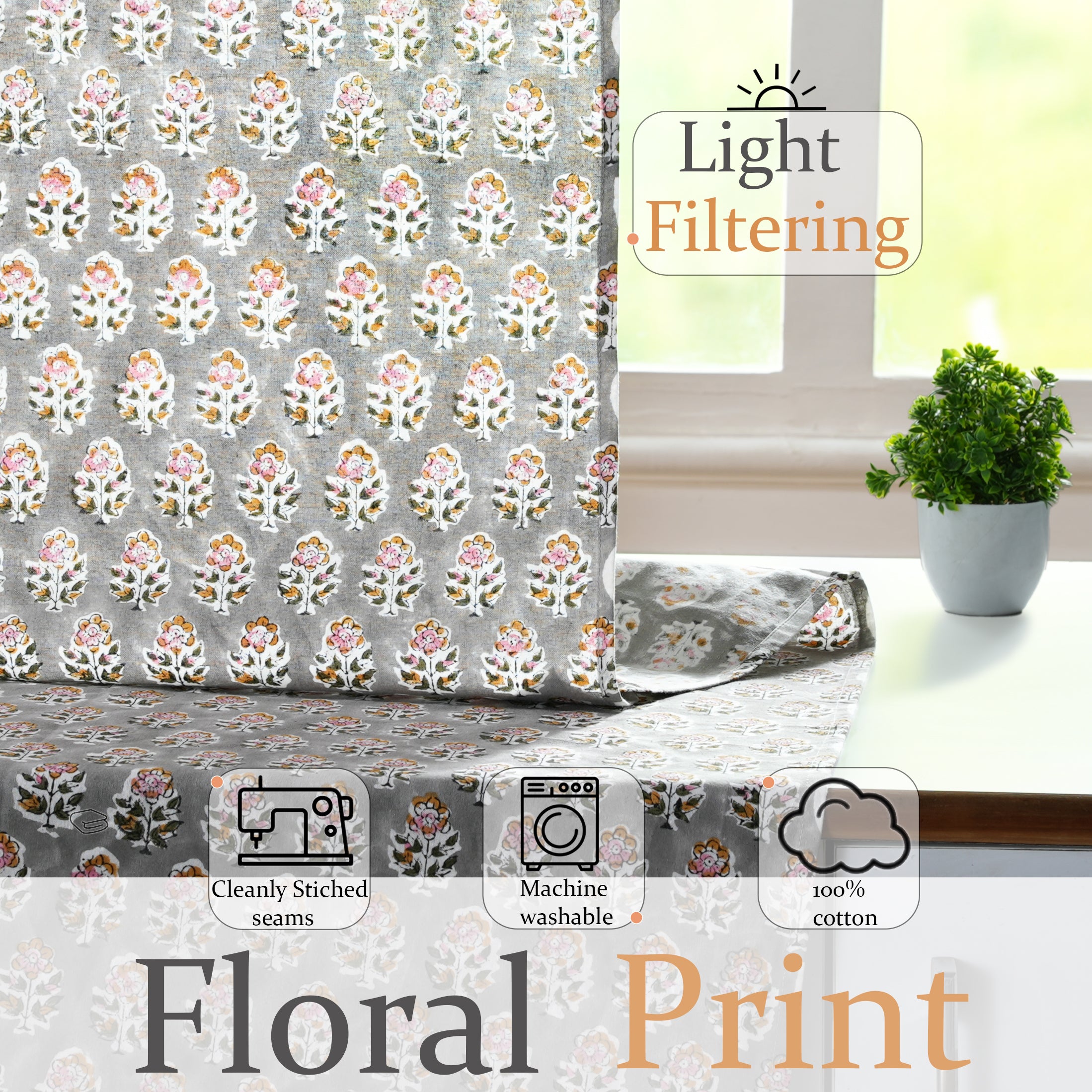 machine washable semi-sheer curtains