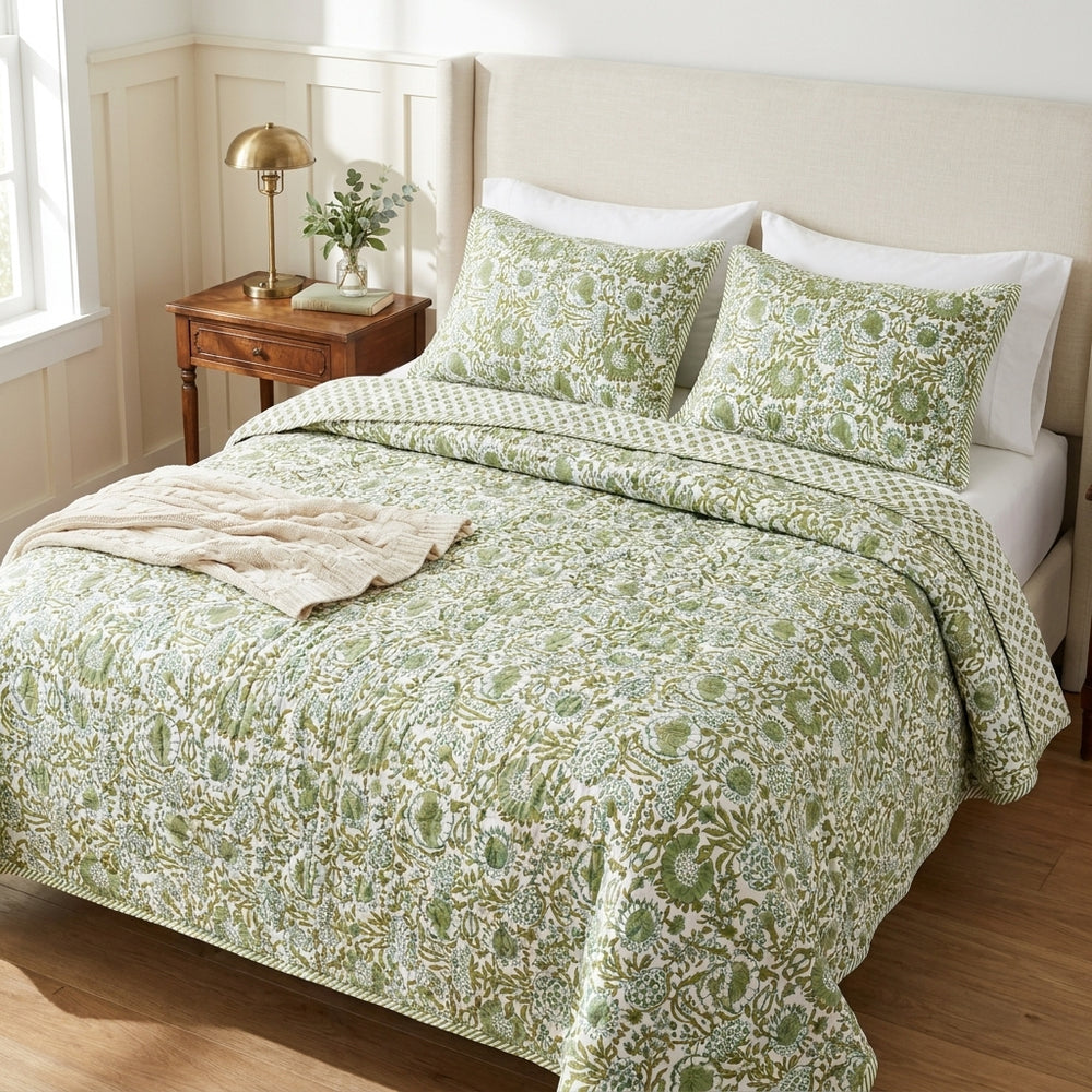 Quilt - Agate Green & Emerald Green Reversible