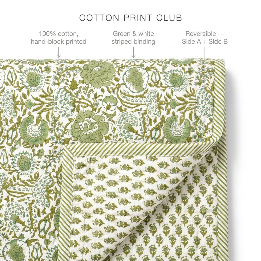 Quilt - Agate Green & Emerald Green Reversible