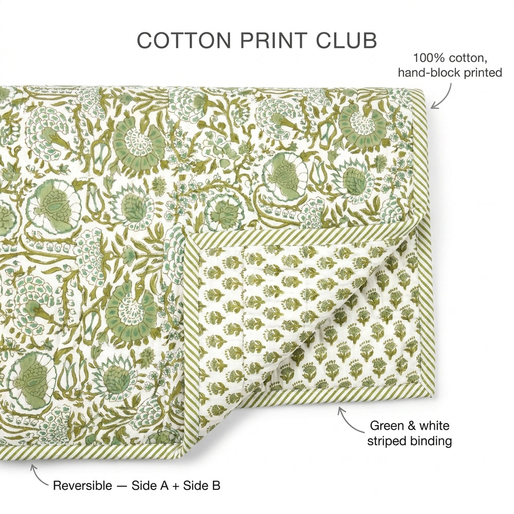 Quilt - Agate Green & Emerald Green Reversible