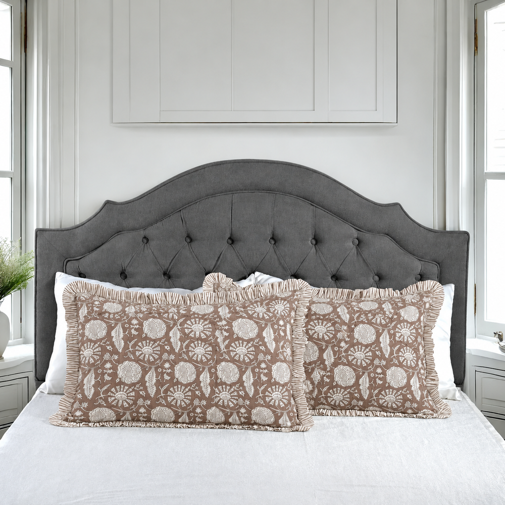 Ruffle Bed Pillow Covers - Rustic Brown