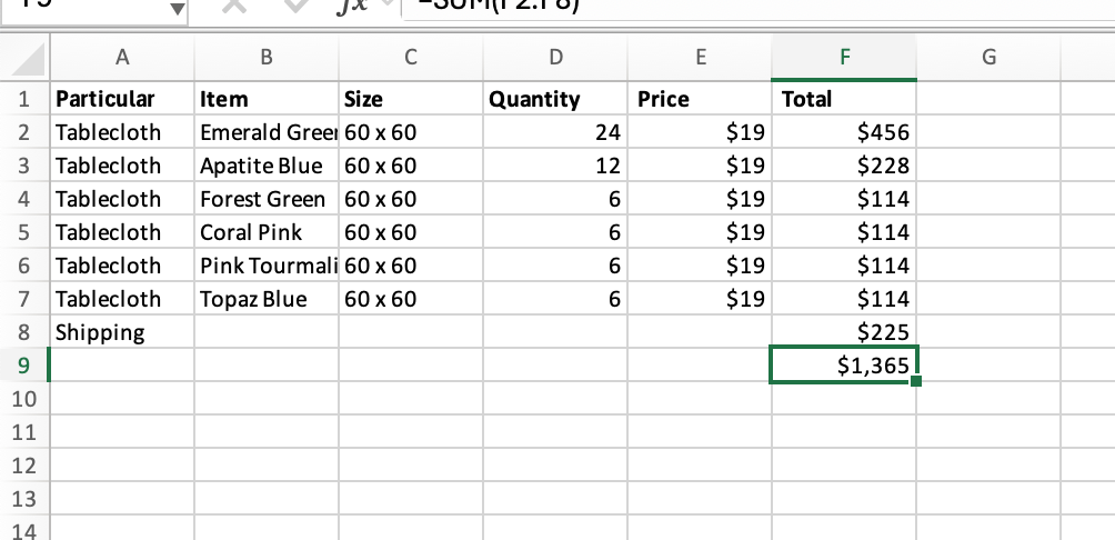 Mix order for rebecca