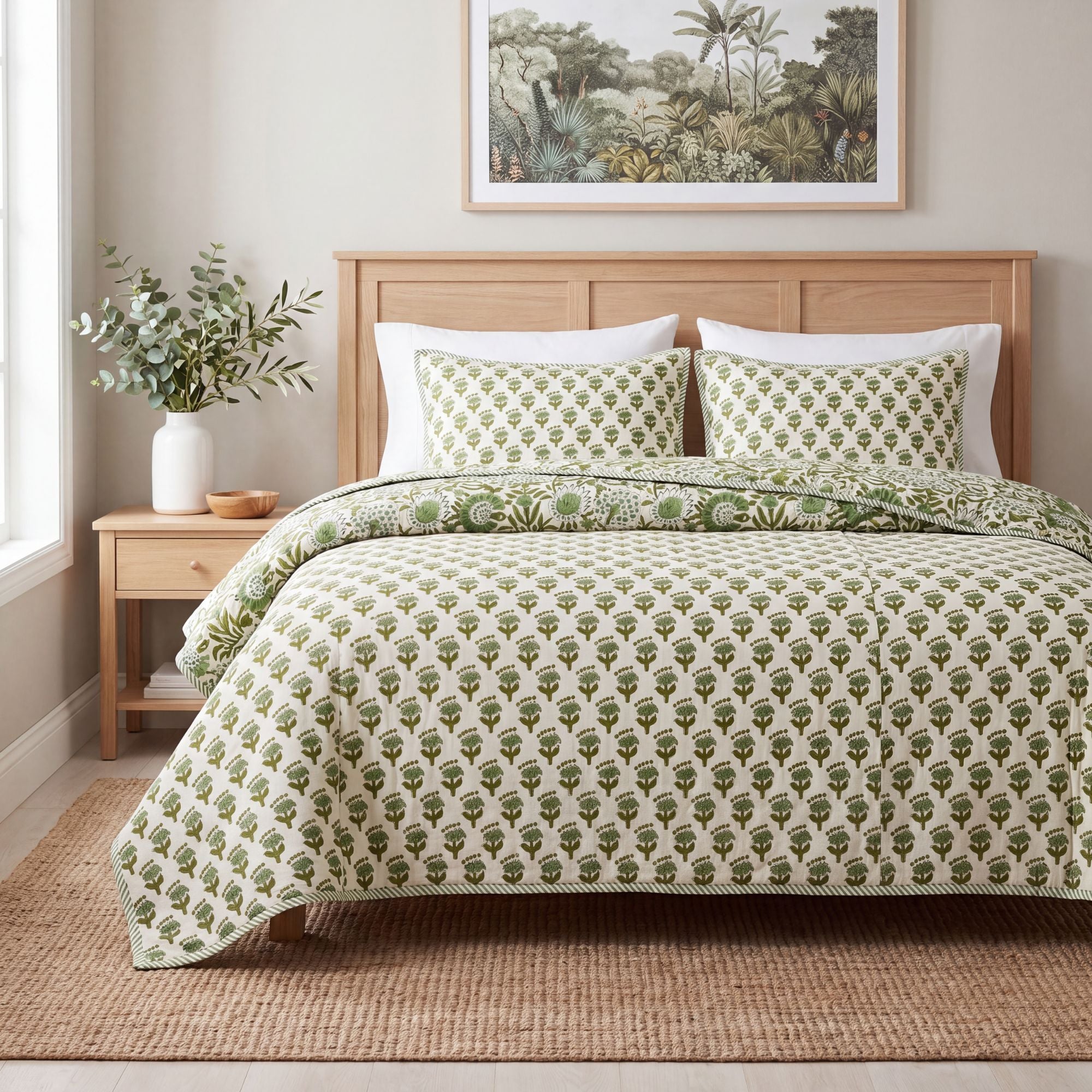 Quilt - Agate Green & Emerald Green Reversible