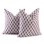 Elegant boho cotton pillows with handcrafted block print design

