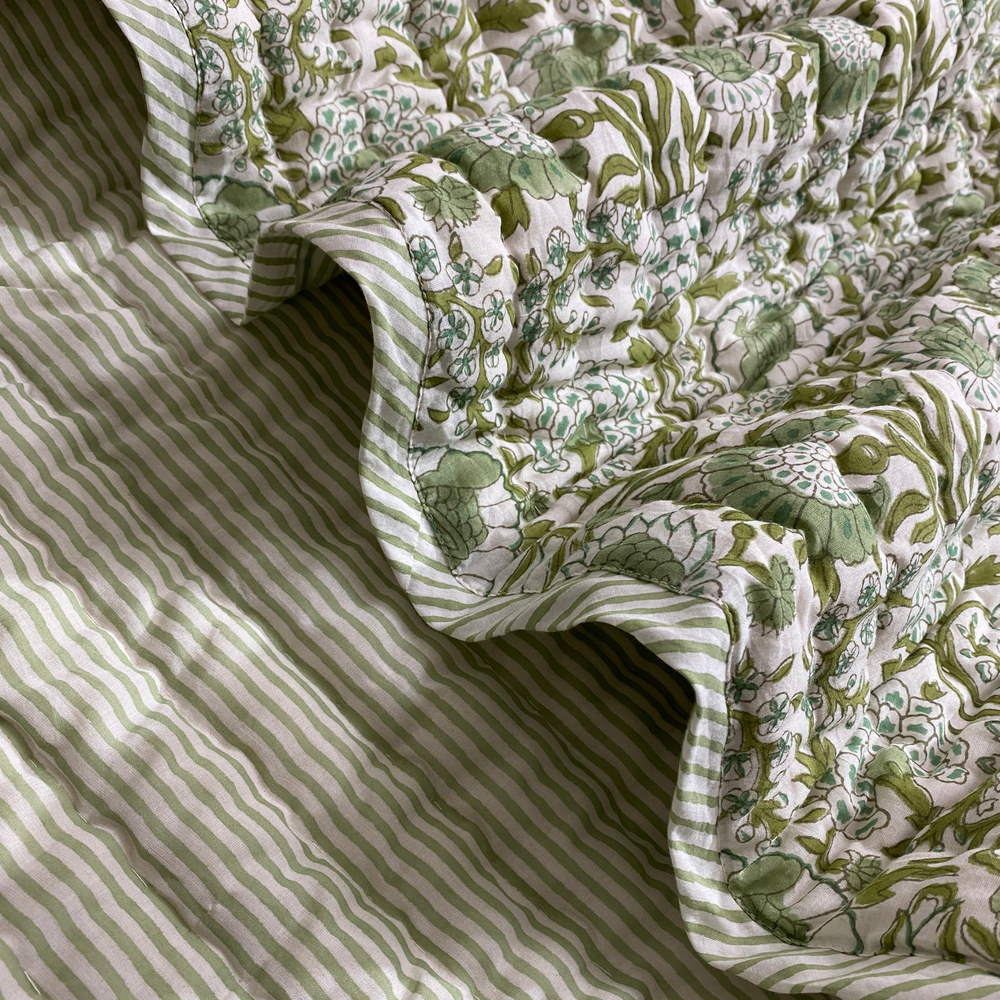 Quilt - Agate Green Stripe