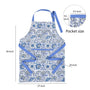 Deep blue apron with functional storage pockets