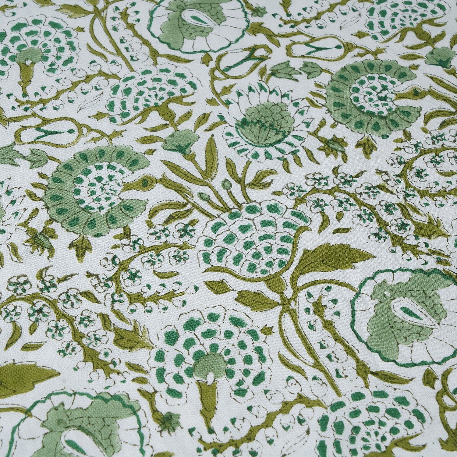 Round Block Print Tablecloth – Handmade & Washable