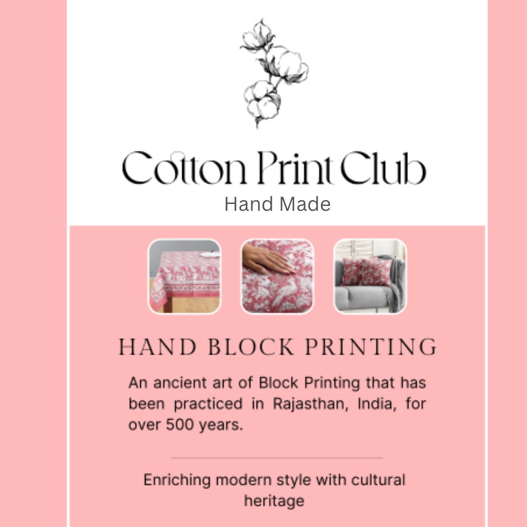 Hand Block Printing information flyer for a cotton print club