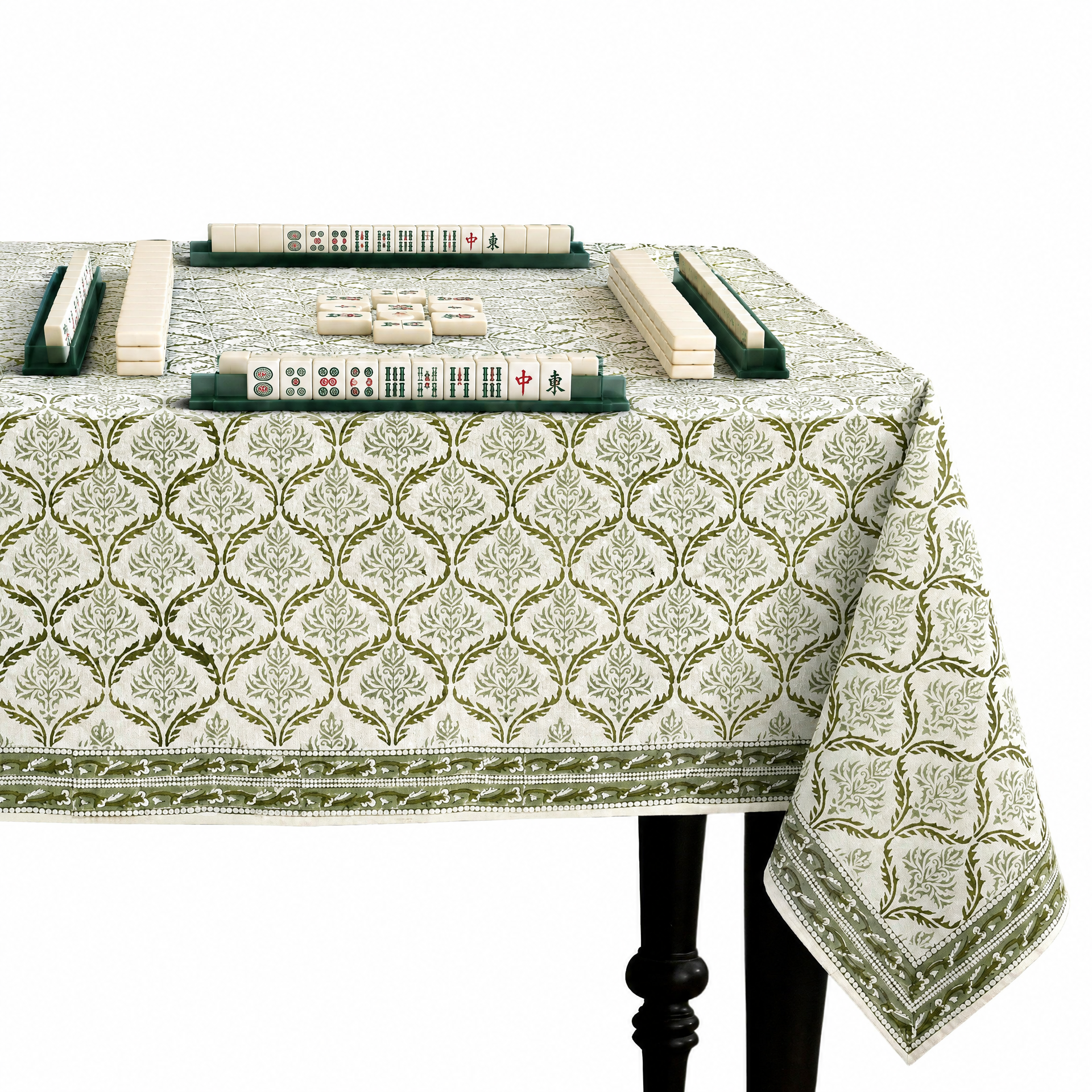 Cotton Block Print Tablecloth – Fern Regal
