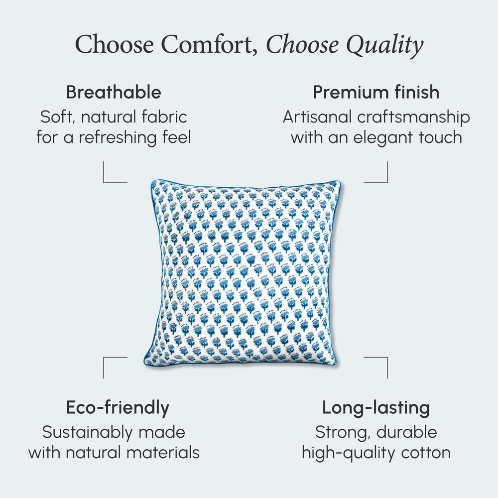 Piping Throw Pillow Covers - Apatite Blue (Set of 2)