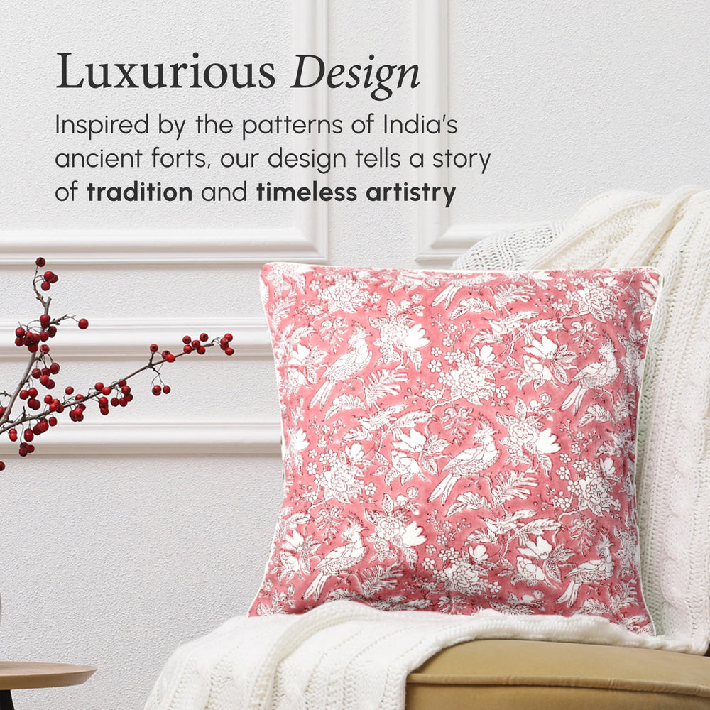 Piping Throw Pillow Covers - Coral Pink (Set of 2)