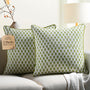 Piping Throw Pillow Covers - Emerald Green (Set of 2)