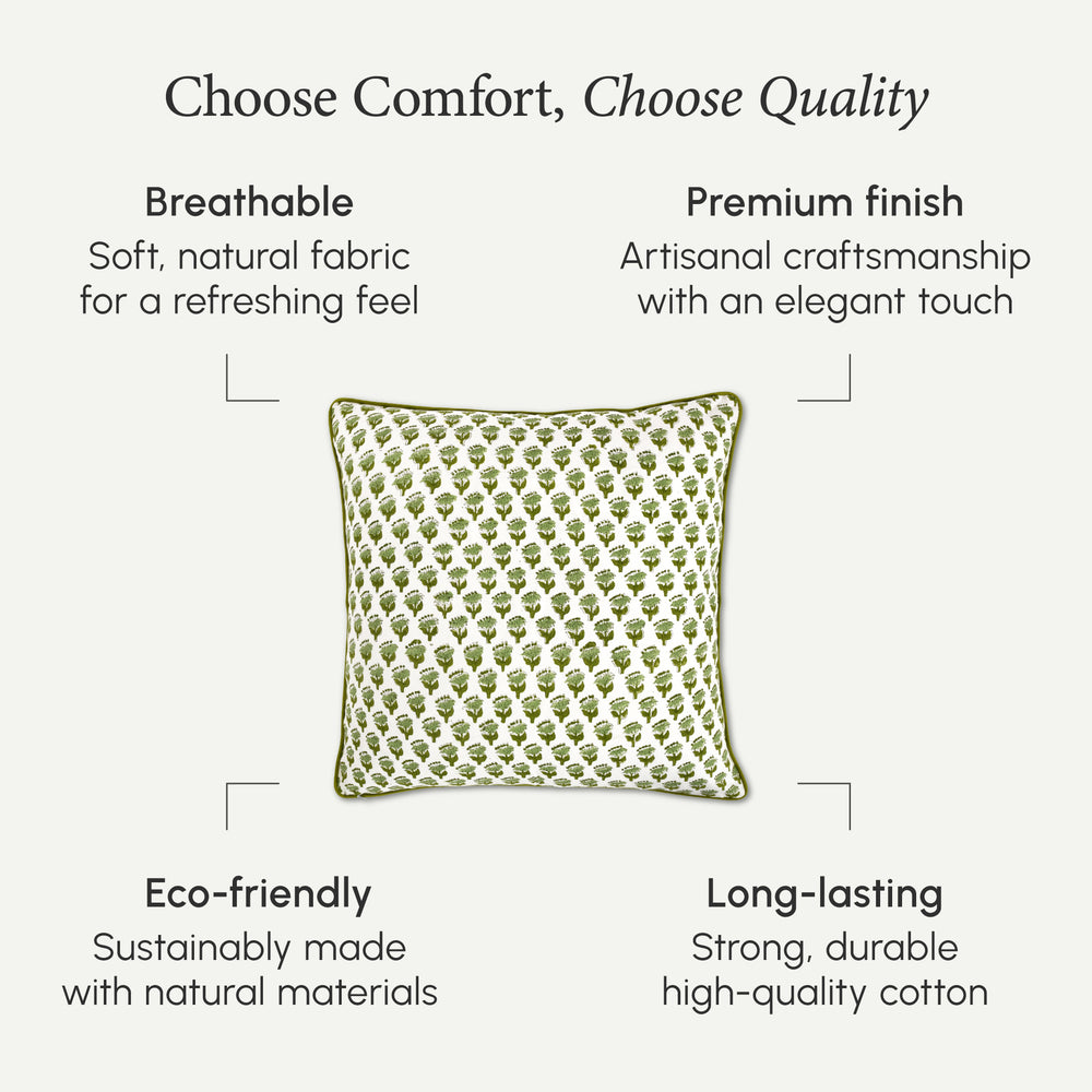 Piping Throw Pillow Covers - Emerald Green (Set of 2)