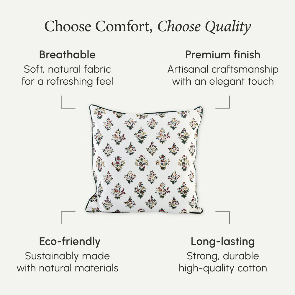 Piping Throw Pillow Covers - Forest Green (Set of 2)