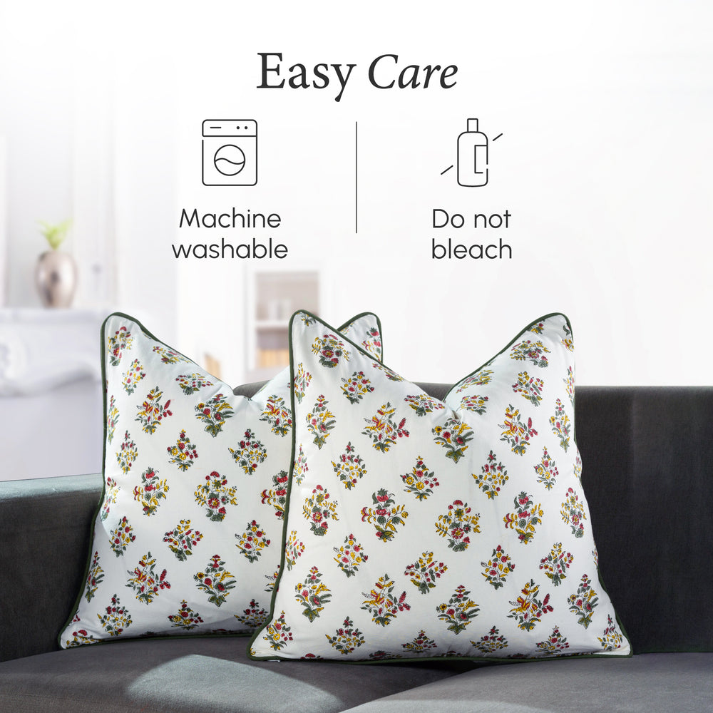 Piping Throw Pillow Covers - Forest Green (Set of 2)